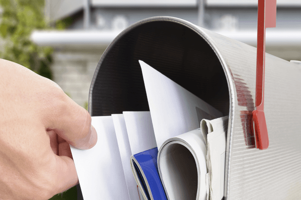 Natural gas bill in the mailbox