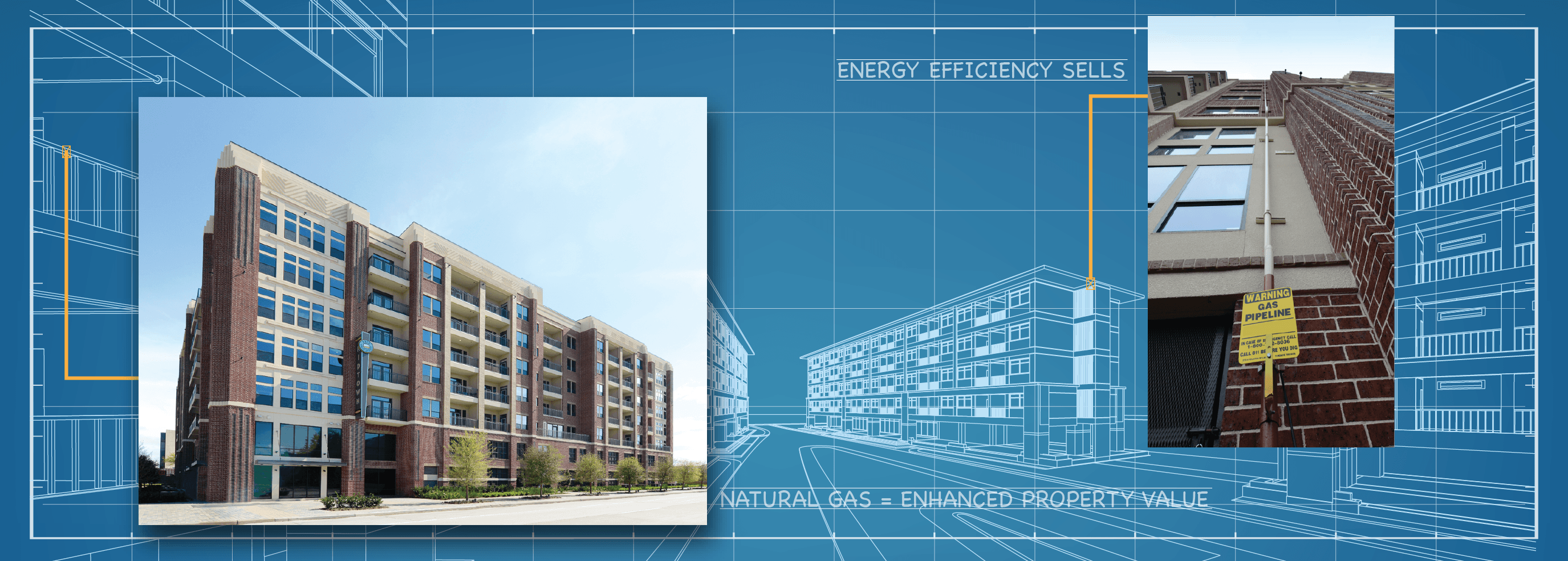 rendering multi-family home, energy efficiency sells, natrual gas = enhanced property values
